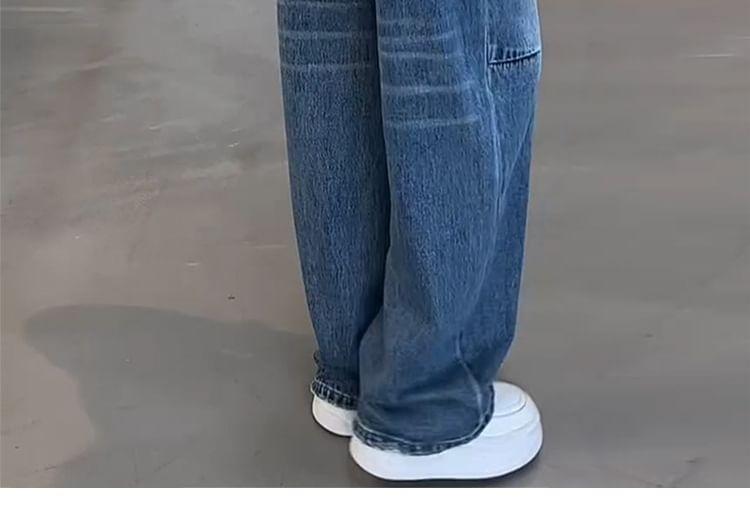 High Rise Washed Wide Leg Jeans Product Image