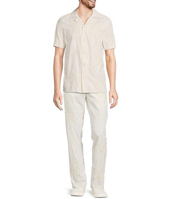 Murano Crocodile World Collection Lucas Fit Pleated Drawstring Embroidered Pants Product Image