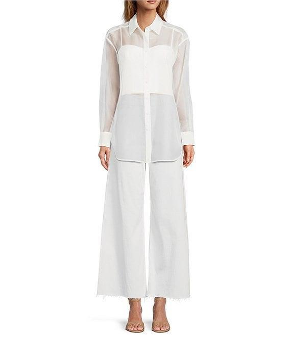 Antonio Melani Priscilla Organza Sheer Long Sleeve Button Front Blouse Product Image