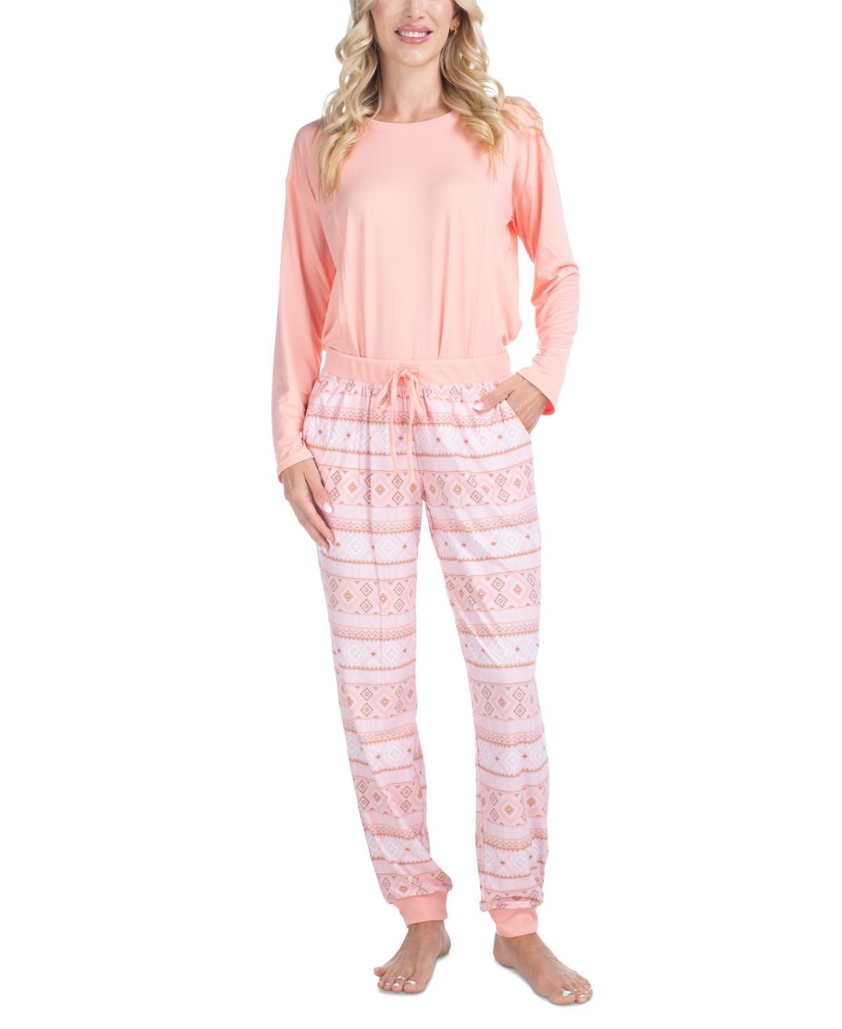 Muk Luks Womens 2-Pc. Lounge Loyalist Sweatshirt & Jogger Pants Pajamas Set Product Image