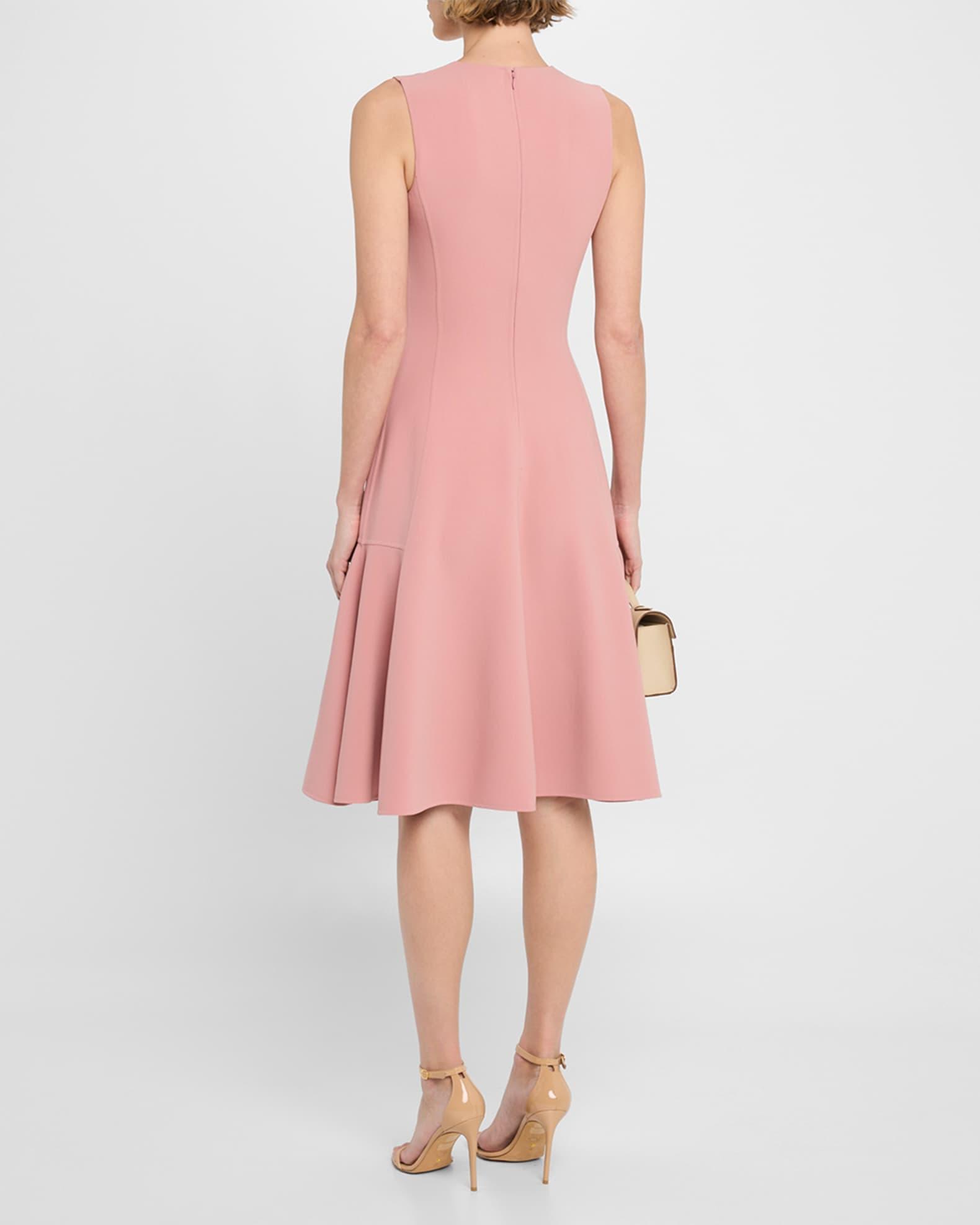 Sleeveless Wool Crepe Flare Dress Product Image