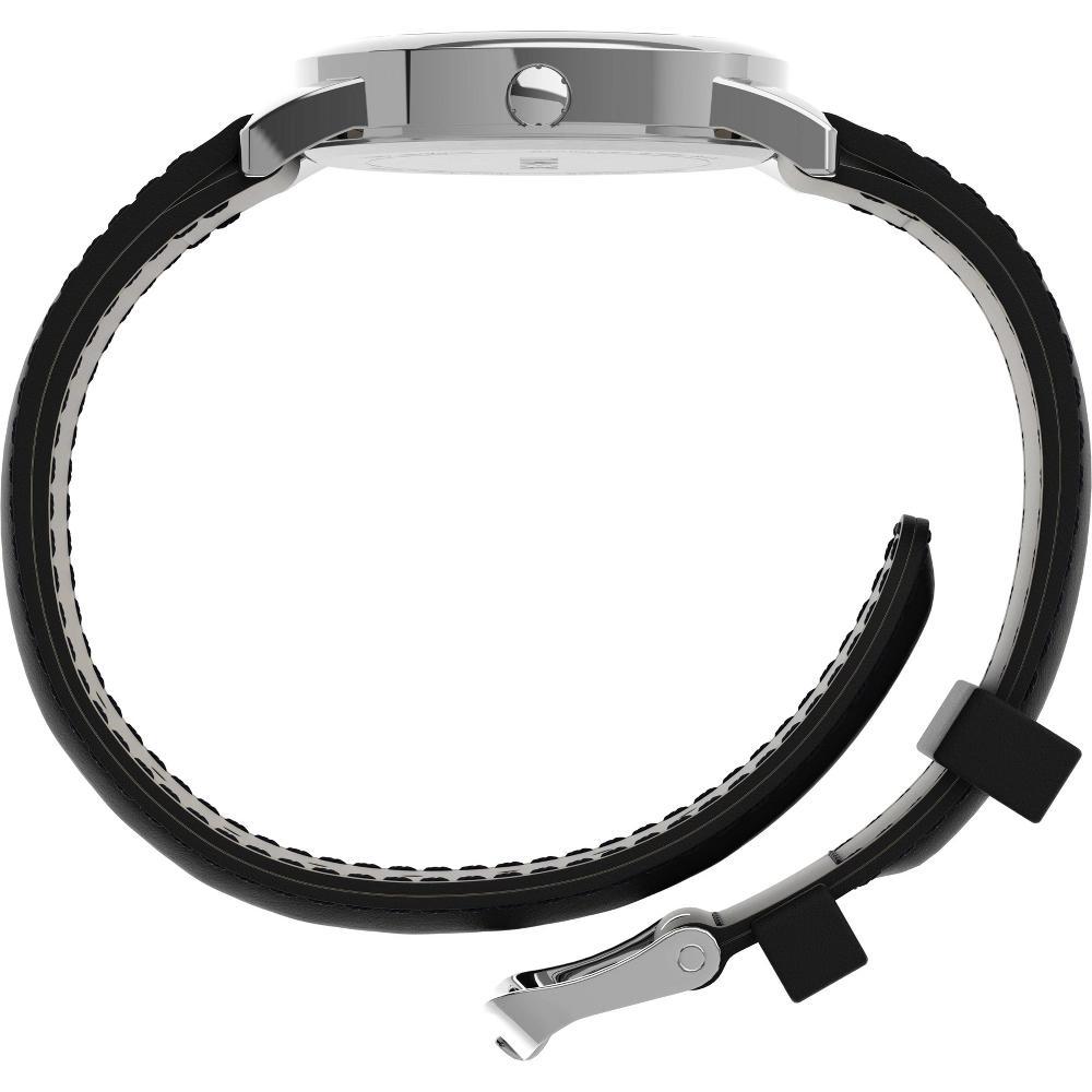Mens Timex Easy Reader Watch with Leather Strap - Silver T2H281JT Product Image