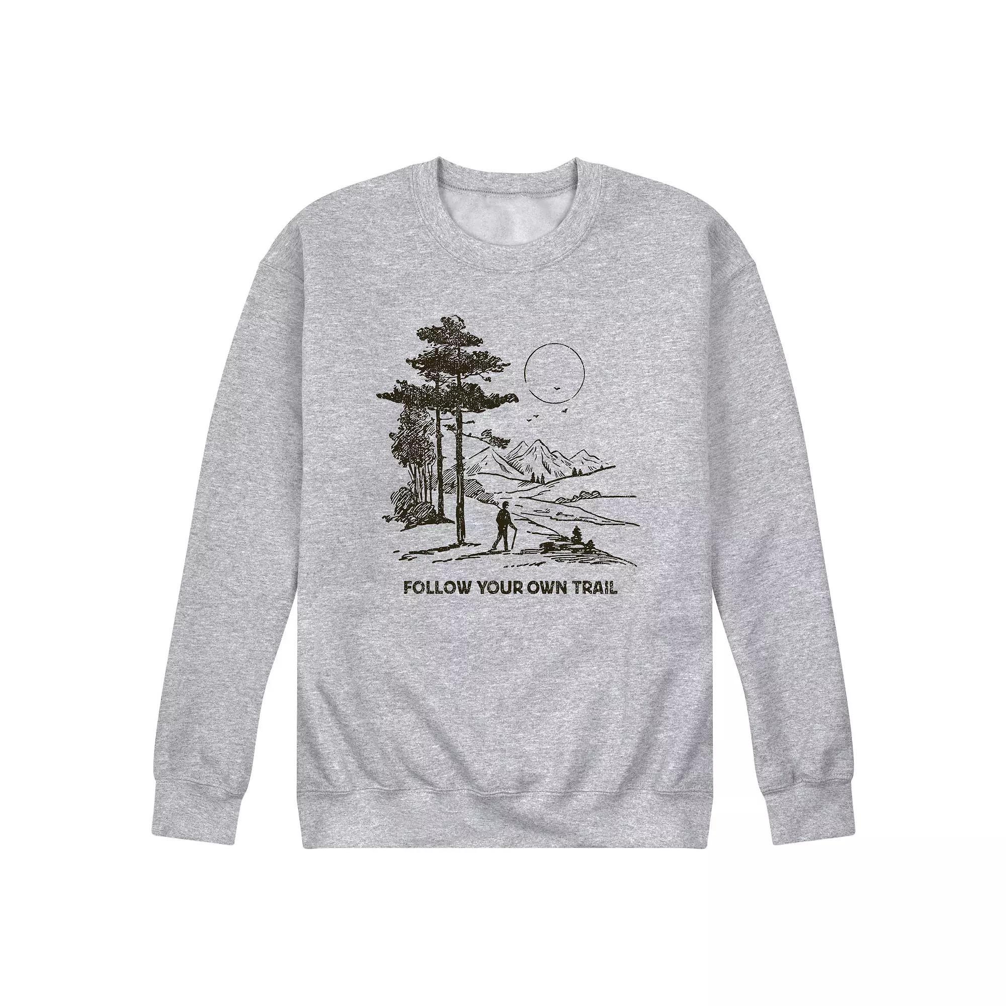 Men's Follow Your Own Trail Fleece Sweatshirt, Size: XL, Gray Product Image