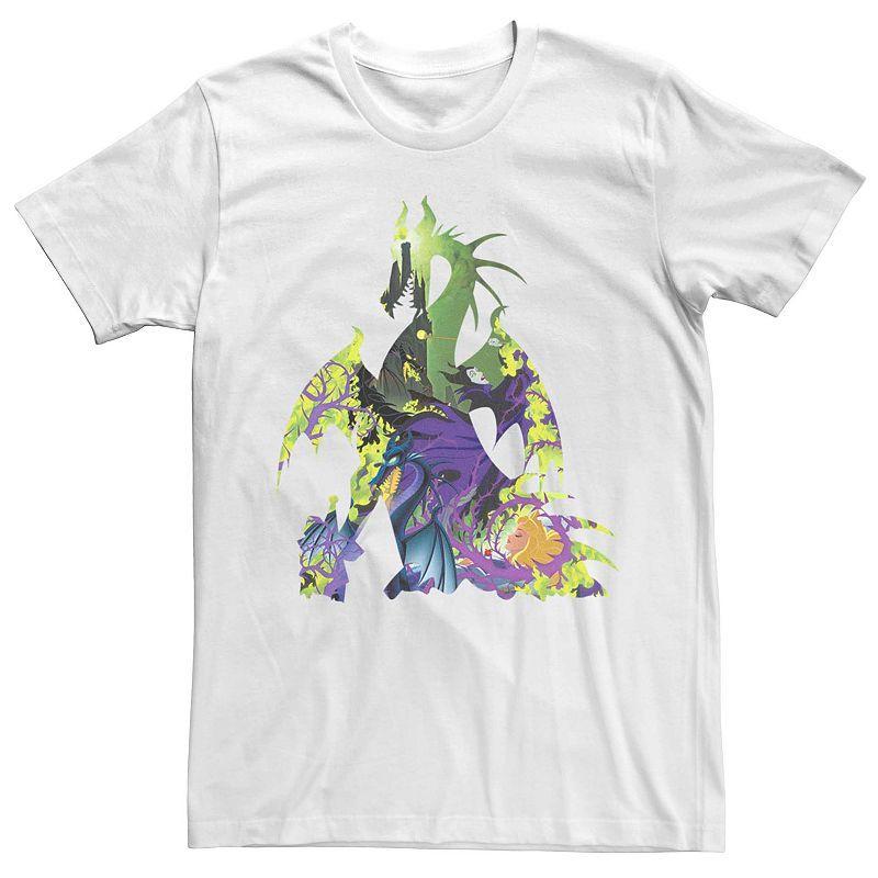 Disney's Sleeping Beauty Dragon Silhouette Graphic Men's Tee, Size: 3XL, White Product Image