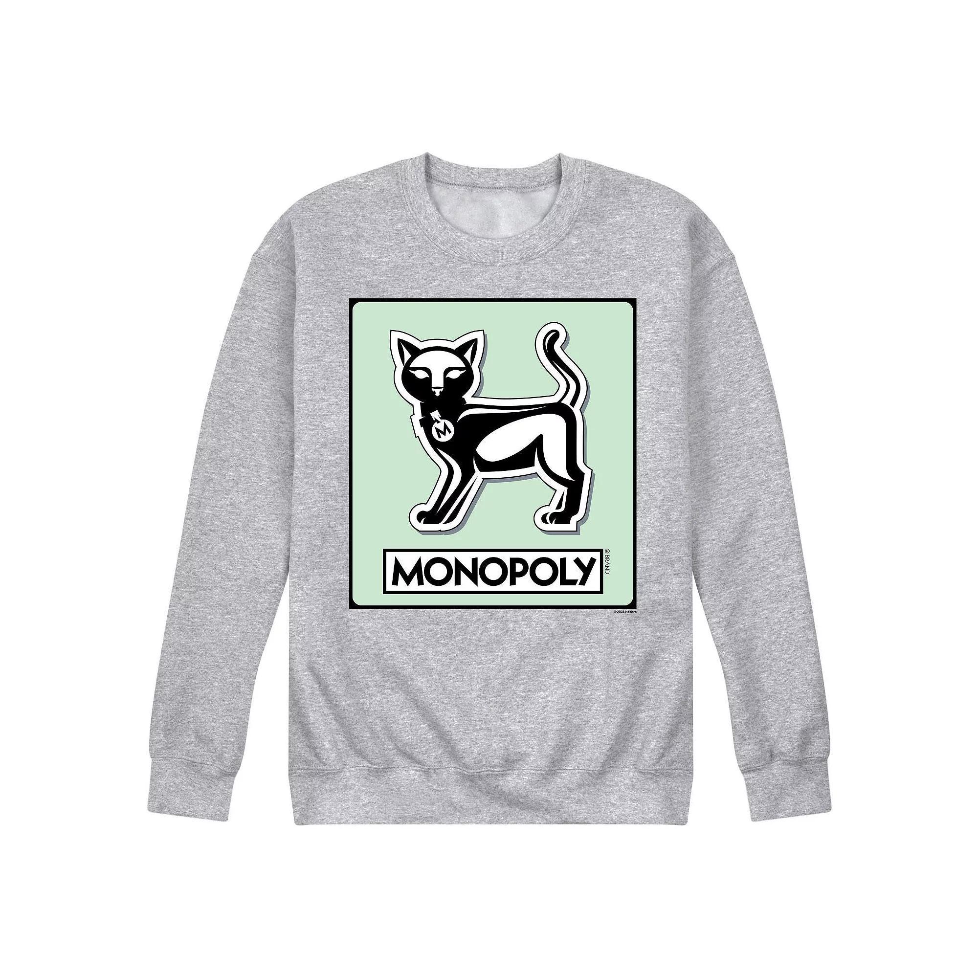 Mens Monopoly Cat Game Token Fleece Sweatshirt Product Image