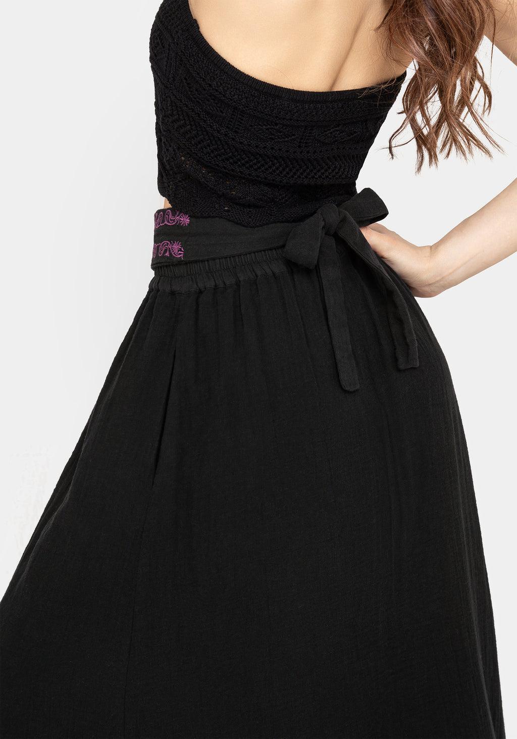 Amatorium Embroidered Cotton Maxi Skirt Product Image