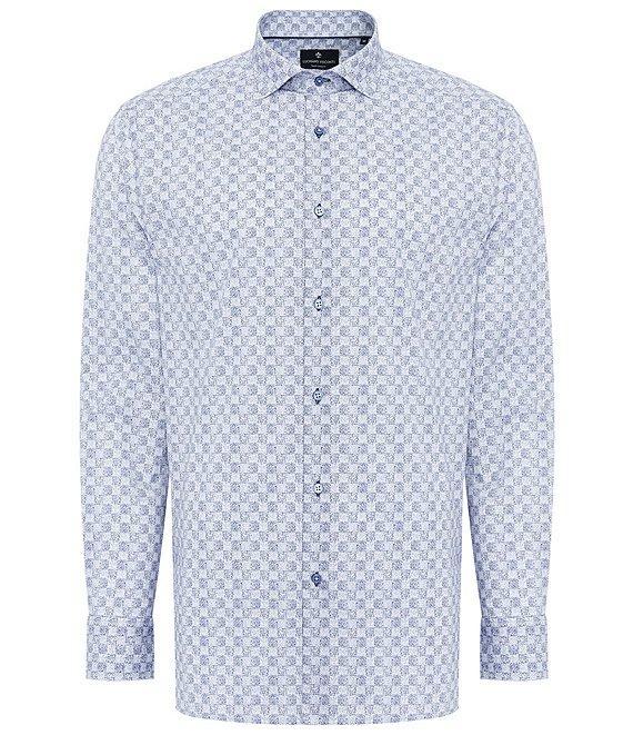 Visconti Watercolor Print Stretch Long Sleeve Woven Shirt Product Image