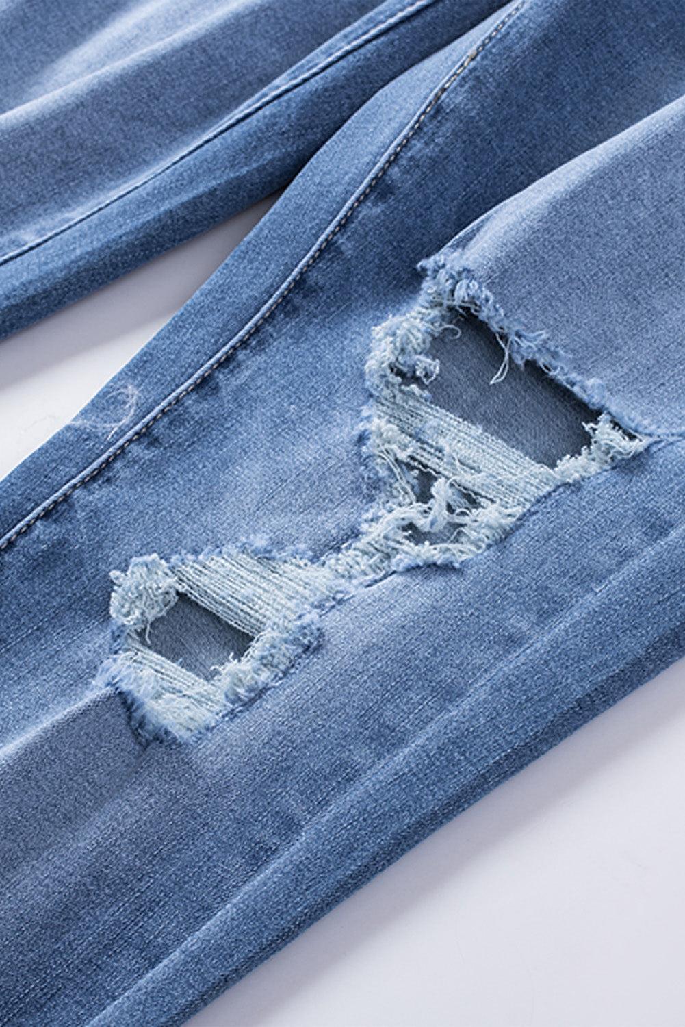 Ella High Waist Destructed Skinny Jeans Product Image