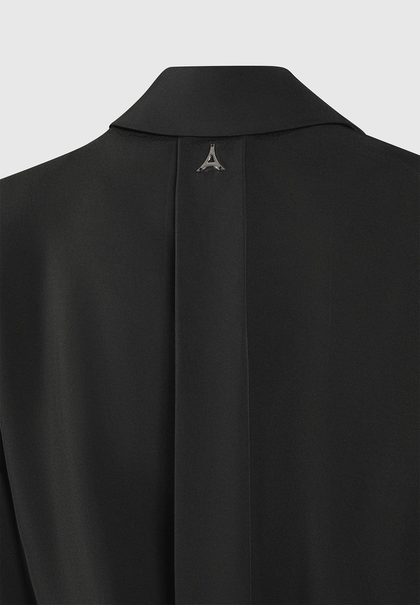 Pinstripe Skirt Shirt Dress - Black Female Product Image