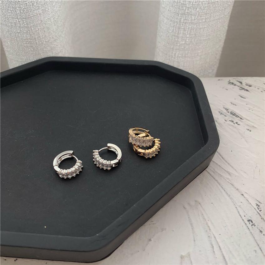 Rhinestone Alloy Hoop Earrings Product Image