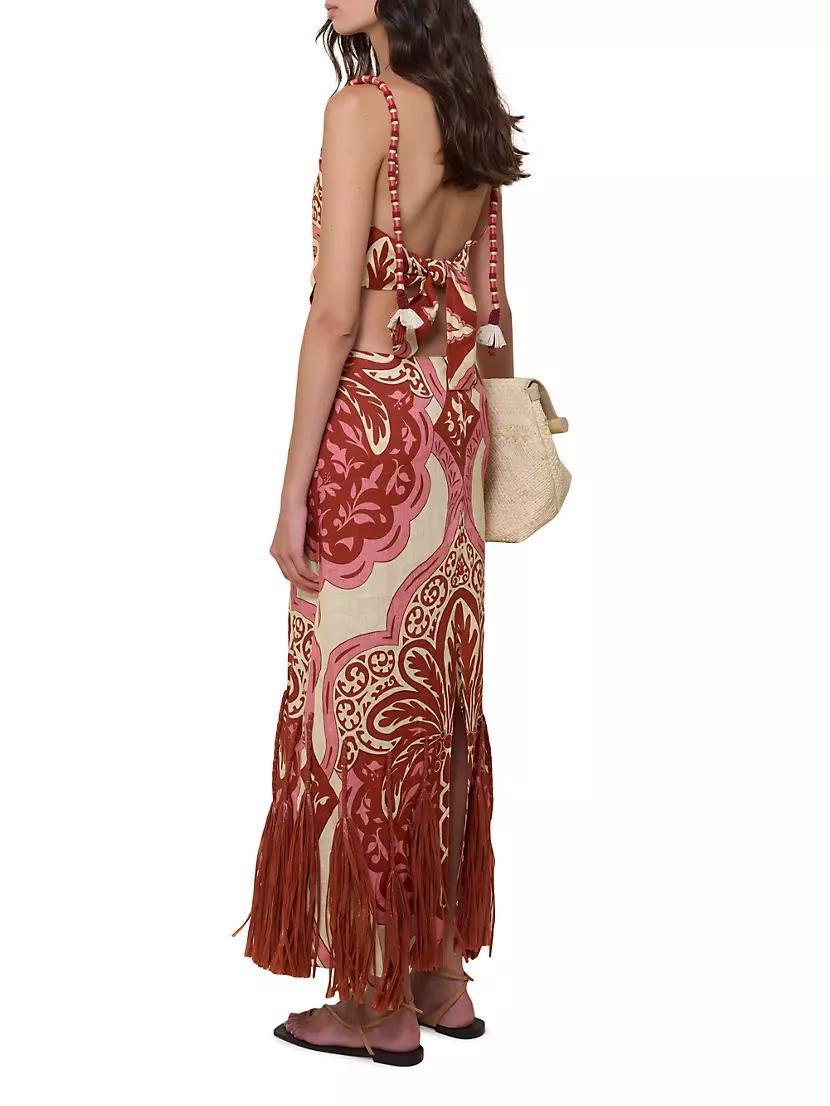 Counter Rhythm Abstract Linen Cut-Out Dress Product Image