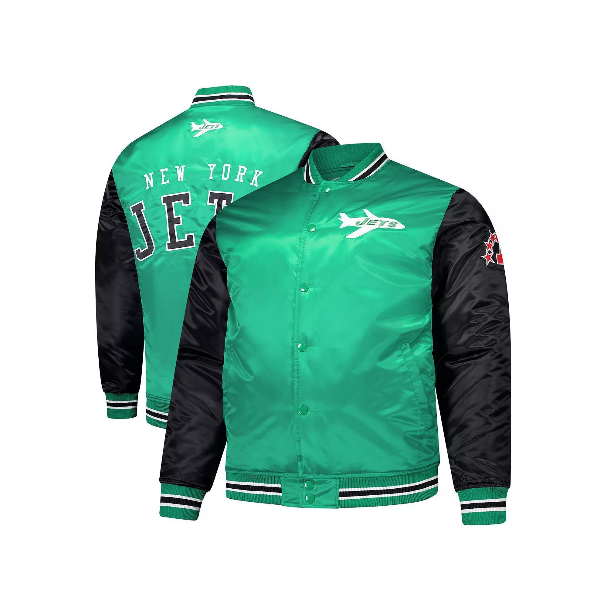 Men's Mitchell & Ness Kelly Green New York Jets Team Satin Jacket, Size: 2XLT Product Image