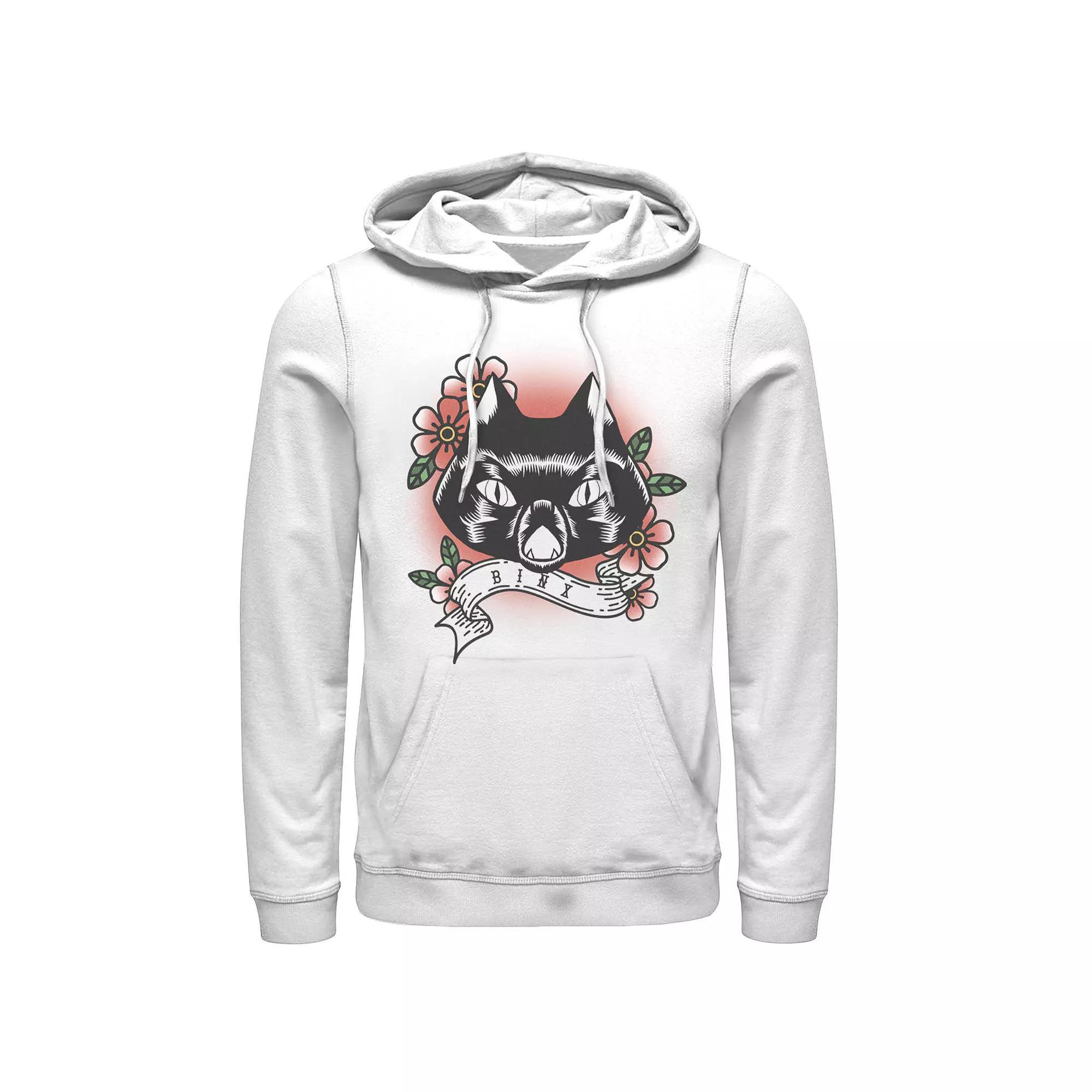 Disney's Hocus Pocus Binx Men's Tattoo Hoodie, Size: Small, White Product Image