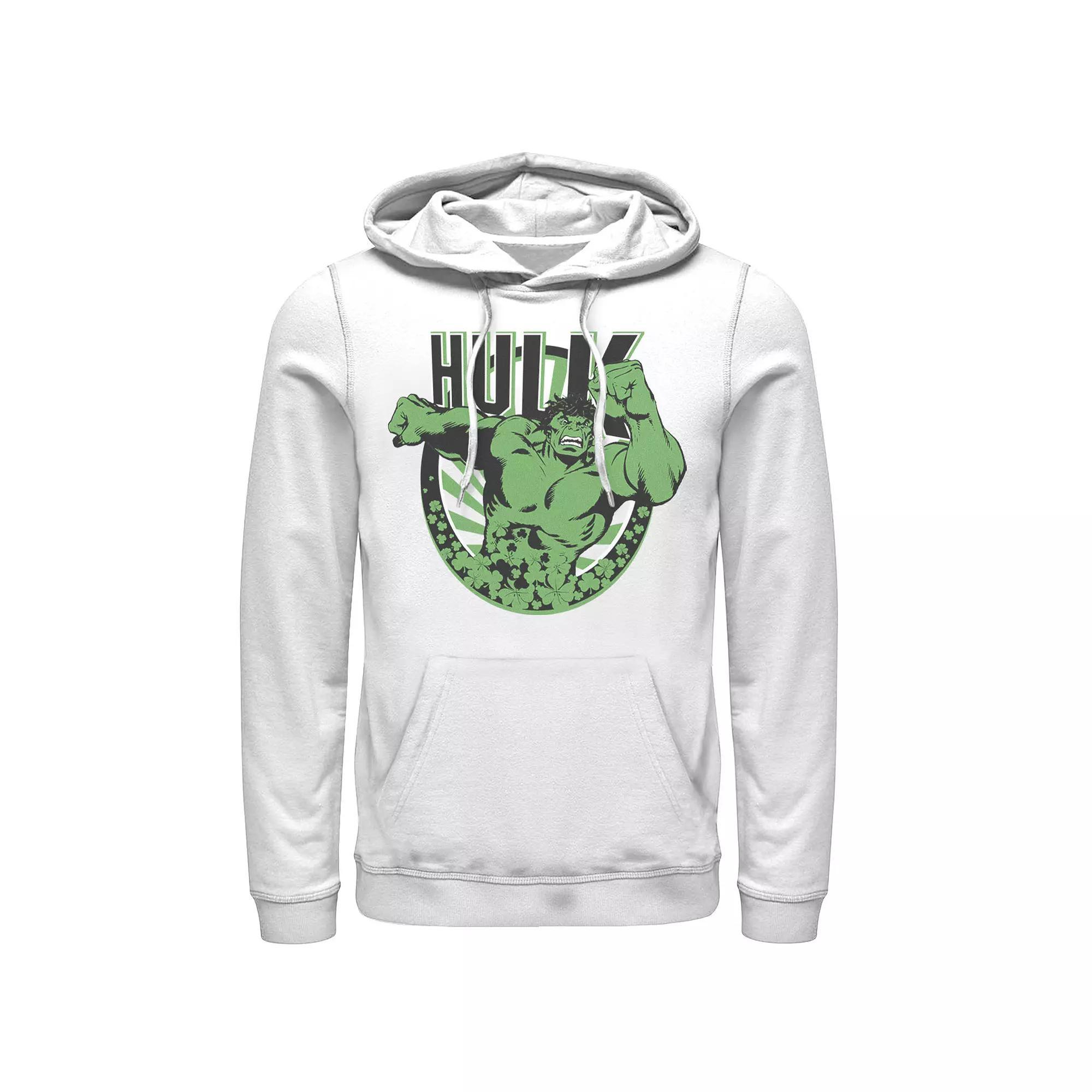 Men's Marvel Hulk St. Patty's Circle Logo Hoodie, Size: Small, White Product Image