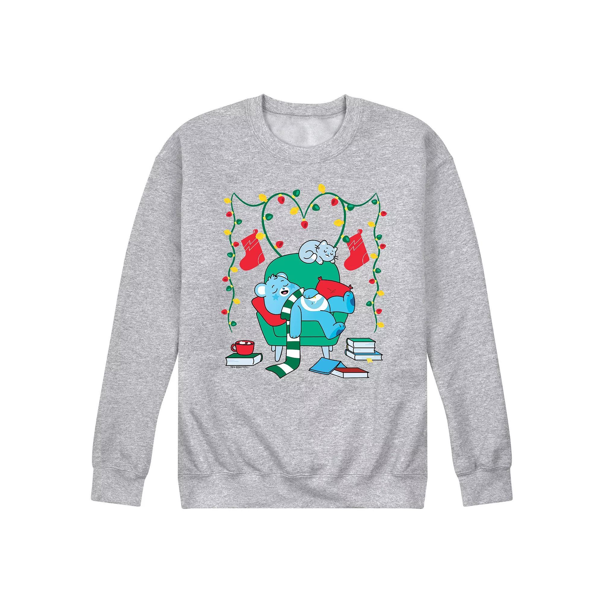 Mens Care Bears Cozy Christmas Graphic Fleece Pullover Product Image