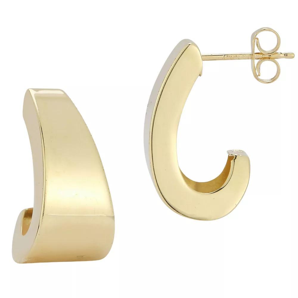 LUMINOR GOLD 14k Gold Bold J-Hoop Earrings, Women's Product Image