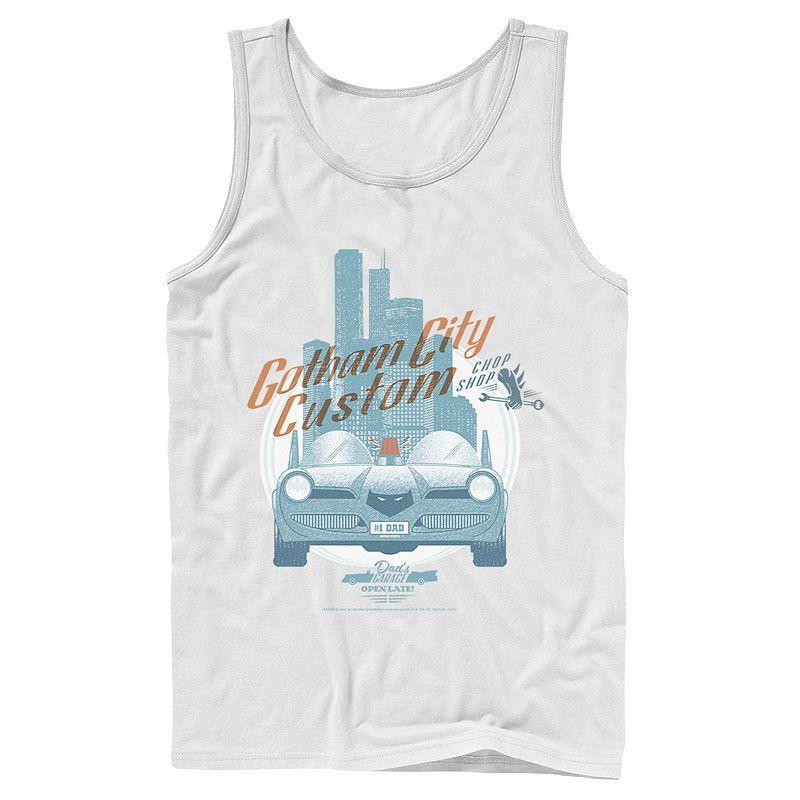 Men's DC Comics Gotham City Customs Shop Poster Tank Top, Size: Large, Athletic Grey Product Image