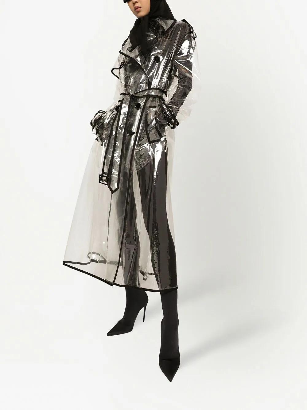 KIM DOLCE&GABBANA contrast-trim trench coat Product Image