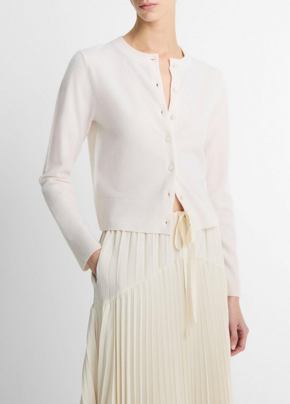 Womens Half Moon Wool & Cashmere Blend Cardigan Product Image