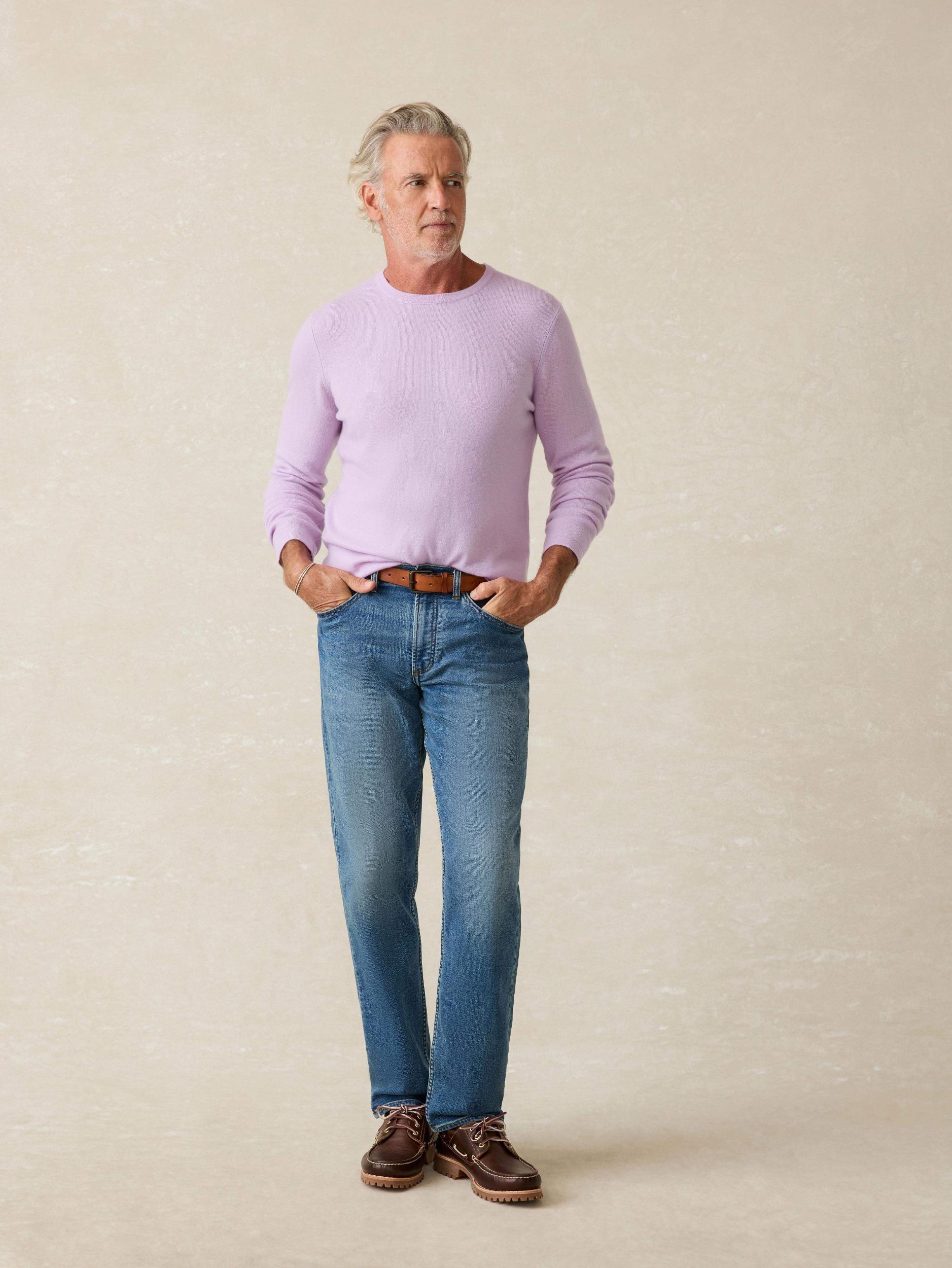 Tropical Cashmere Crewneck Sweater - Coastal Lavender Male Product Image