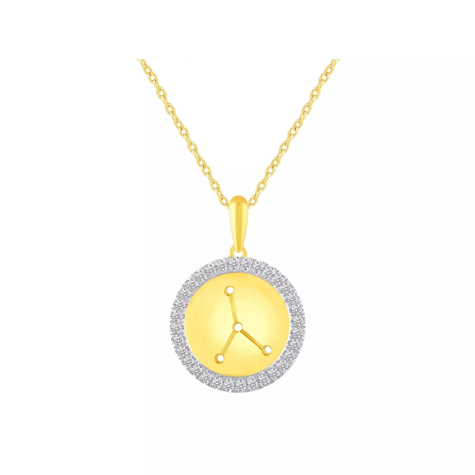 1/4 Carat T.W. Diamond Halo Zodiac Pendant Necklace, Women's, Size: 18", Cancer Product Image