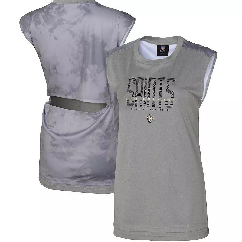 Women's Gray New Orleans Saints No Sweat Tank Top, Size: Small, Grey Product Image