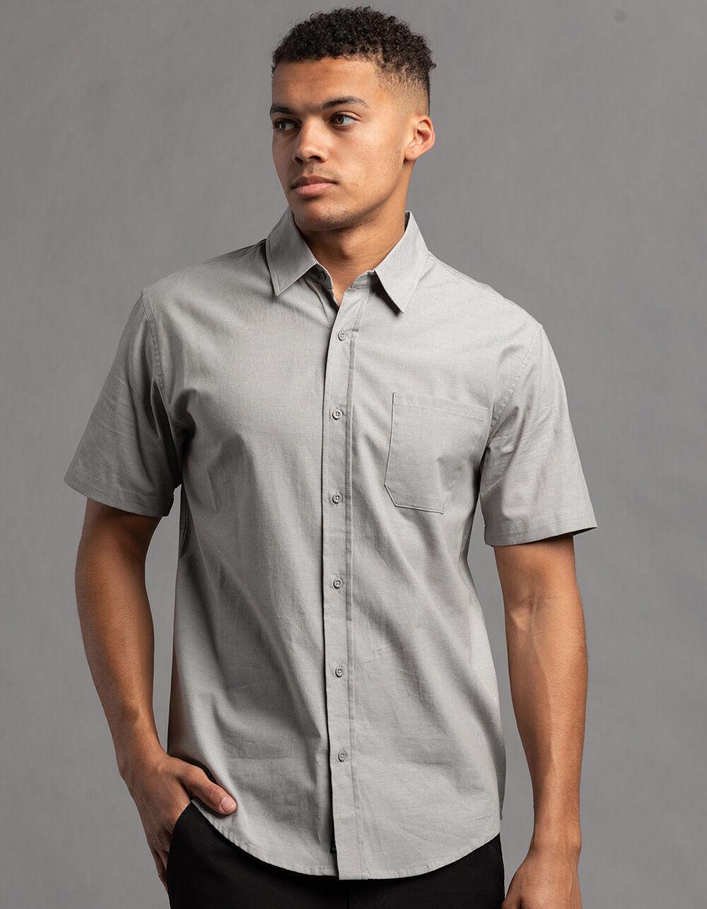RSQ Mens Solid Chambray Button Up Shirt - GRAY Product Image