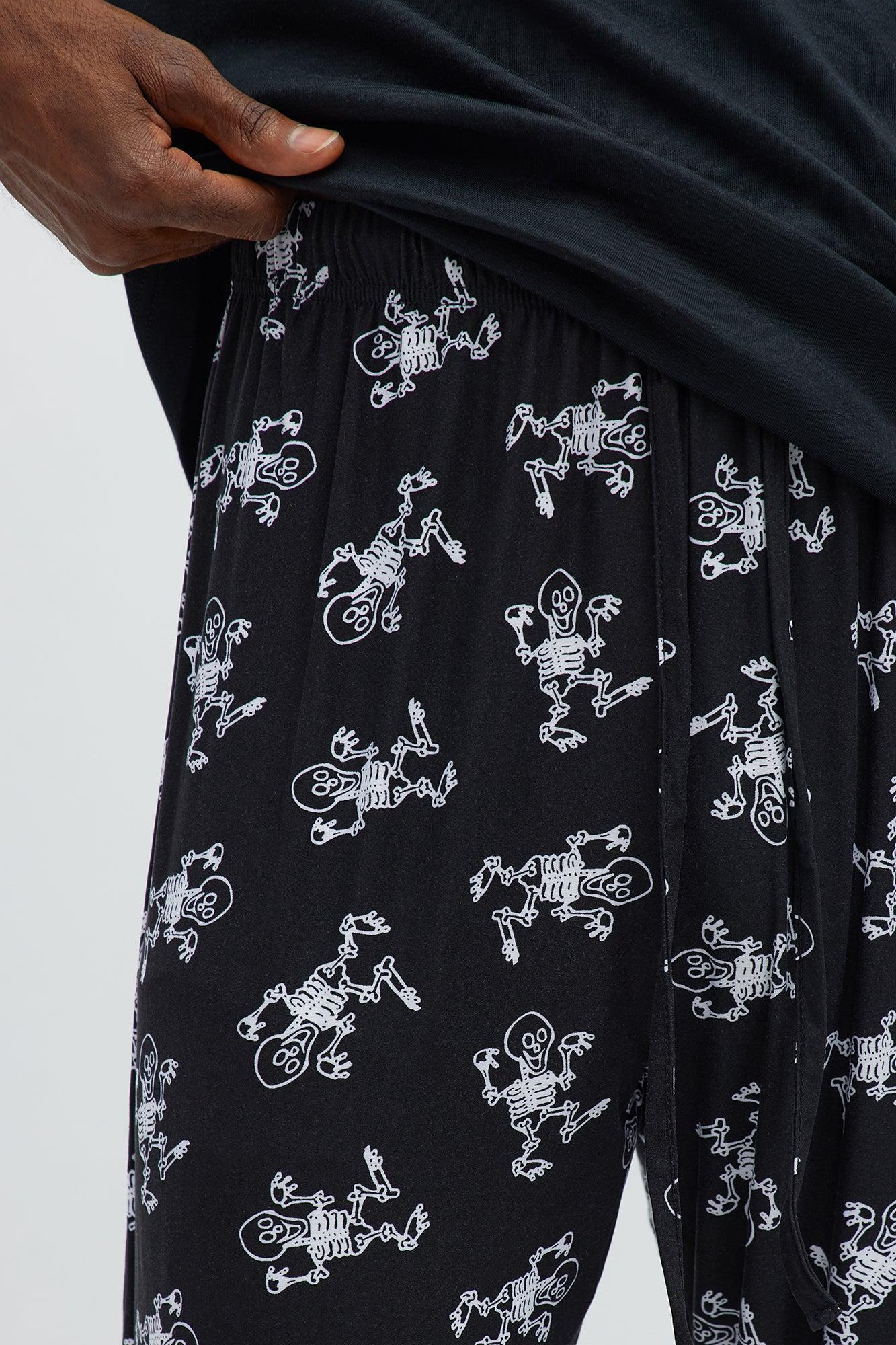 Skeleton Boogie Halloween Lounge Pants - Black/White Male Product Image