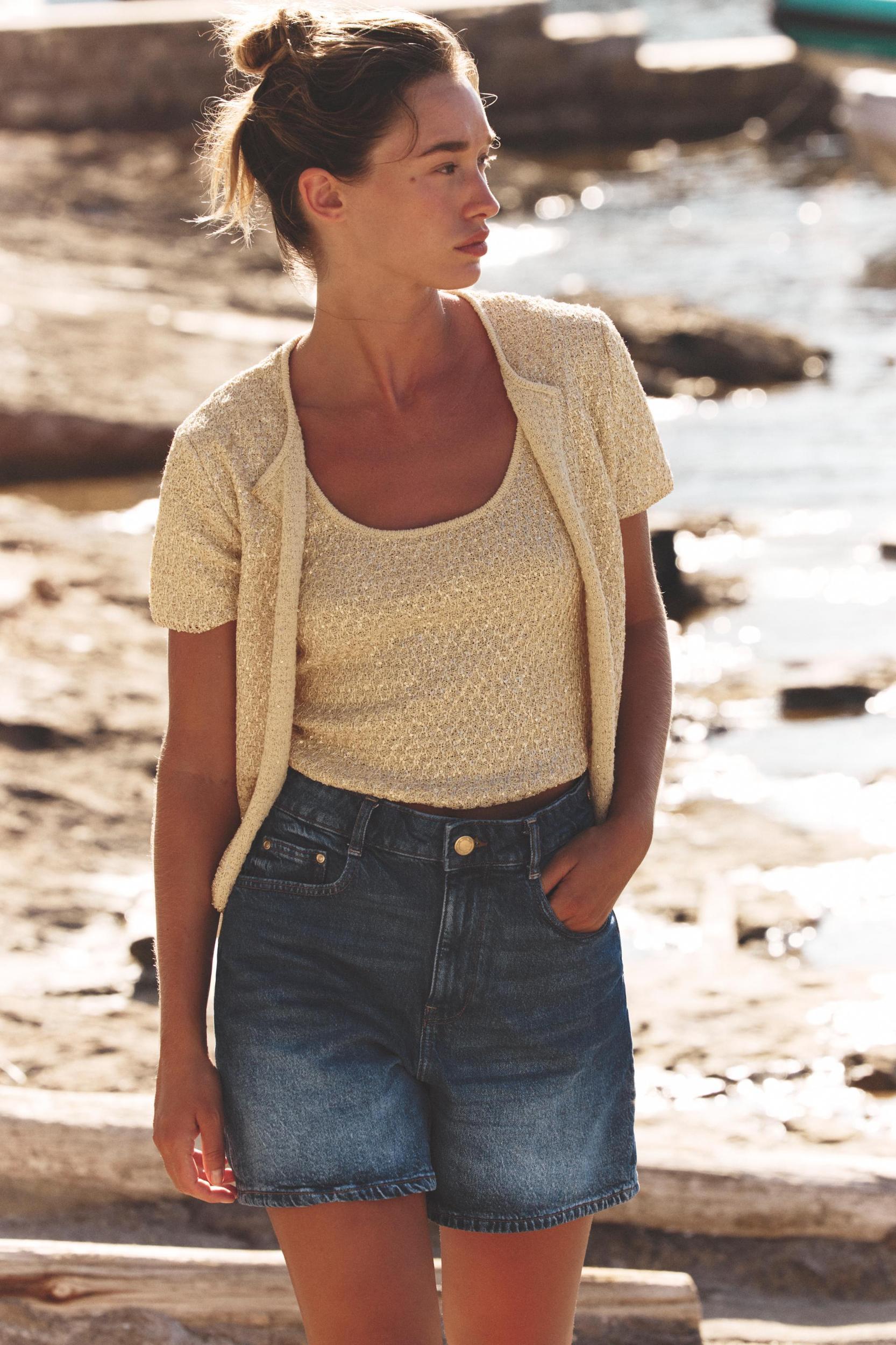 SEQUIN KNIT CARDIGAN Product Image