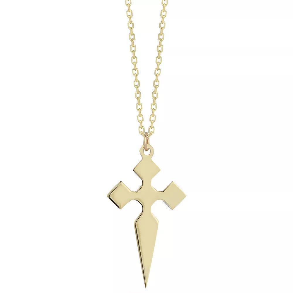 LUMINOR GOLD 14k Gold Dagger Cross Pendant Necklace, Women's, Size: 18", Yellow Product Image