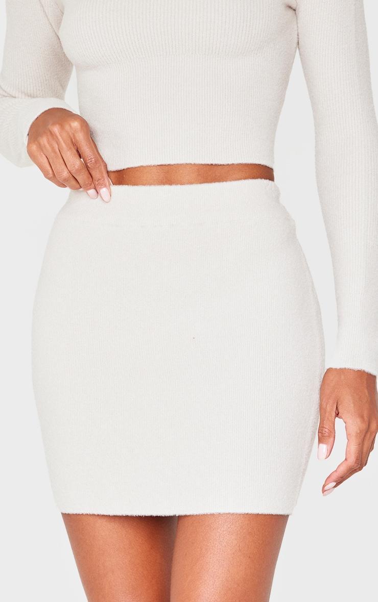 Slate Grey Soft Knit Mini Skirt Product Image
