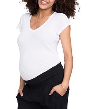 Hatch Collection Maternity Fitted Vee T-Shirt Product Image