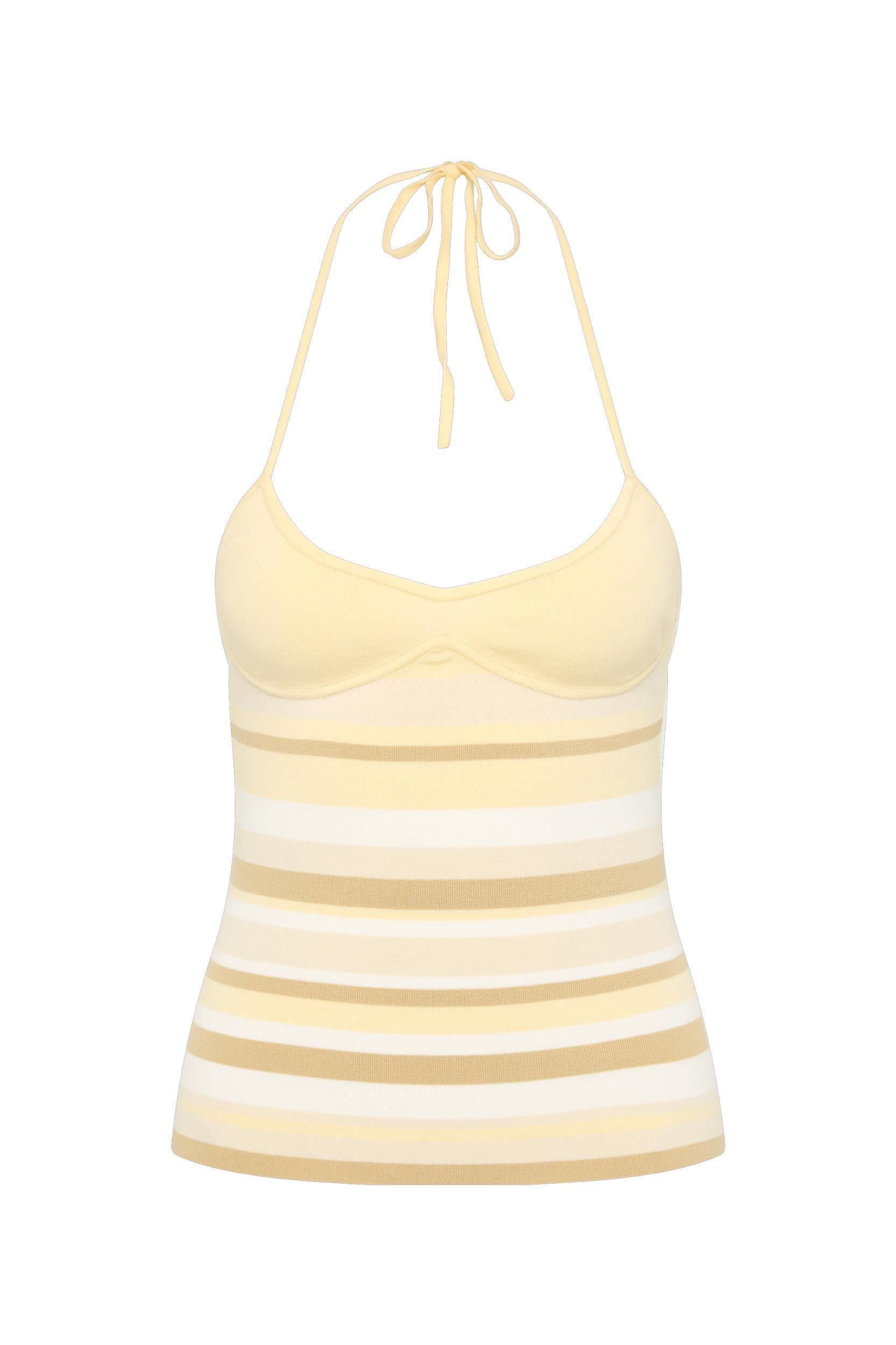 Citara Drawstring Skirt Butter Stripe Product Image