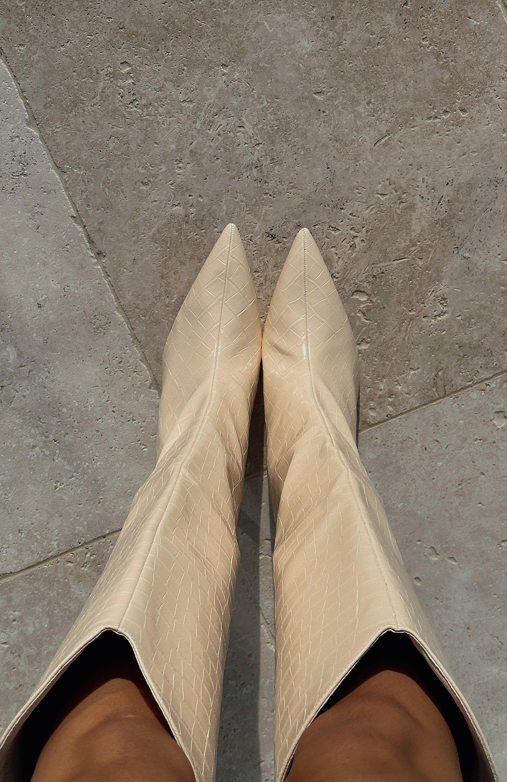 Blake Knee High Boots Ivory Product Image