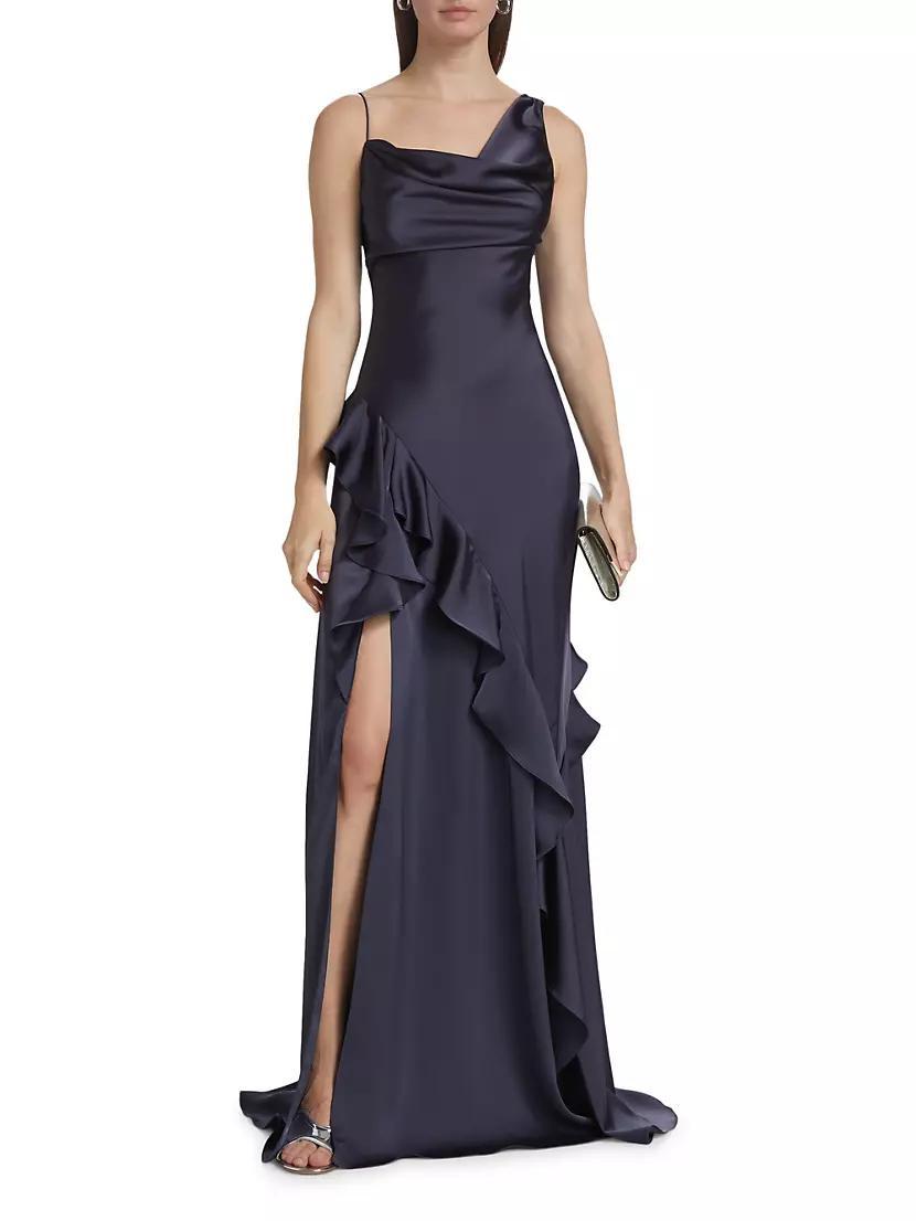 Juliet Charmeuse Cowlneck Gown Product Image