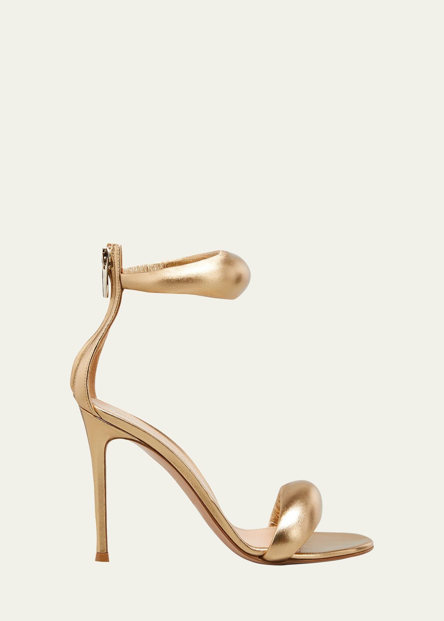 Womens Bijoux Ankle-Strap Metallic Leather Stiletto Sandals Product Image