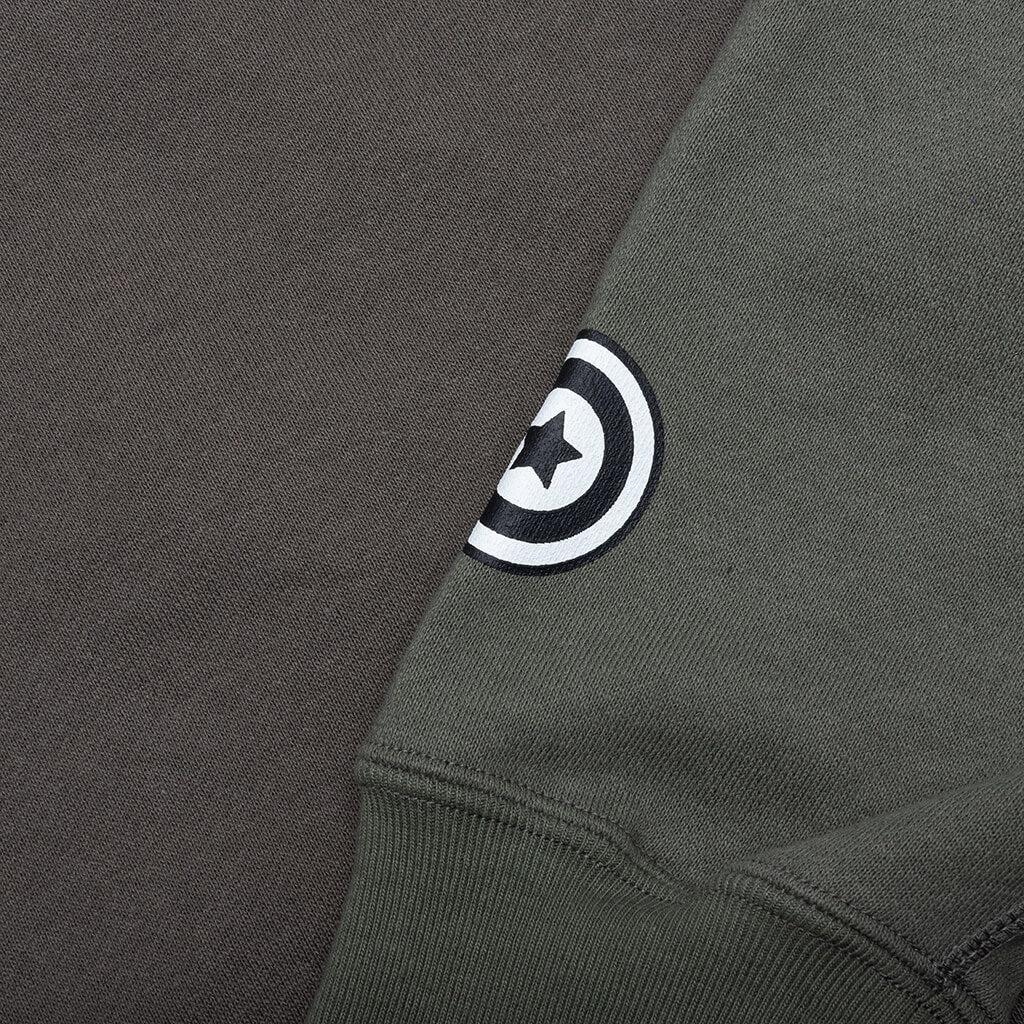 Shark Full Zip Hoodie #2 - Olive Drab Male Product Image