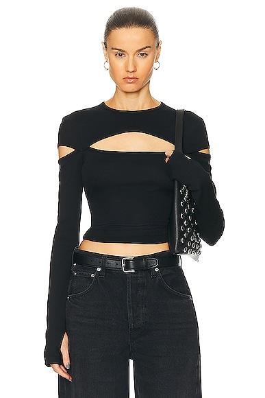 Helmut Lang Slash Top in Black Product Image