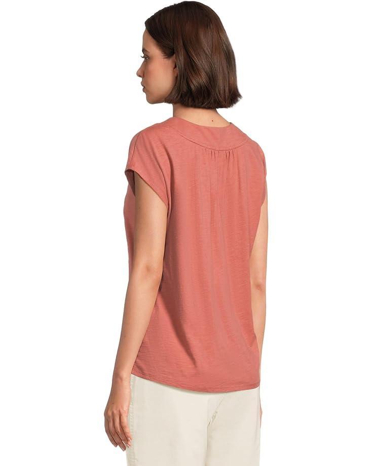 Women's L.L.Bean Organic Cotton V-Neck Cap Sleeve Tee Product Image