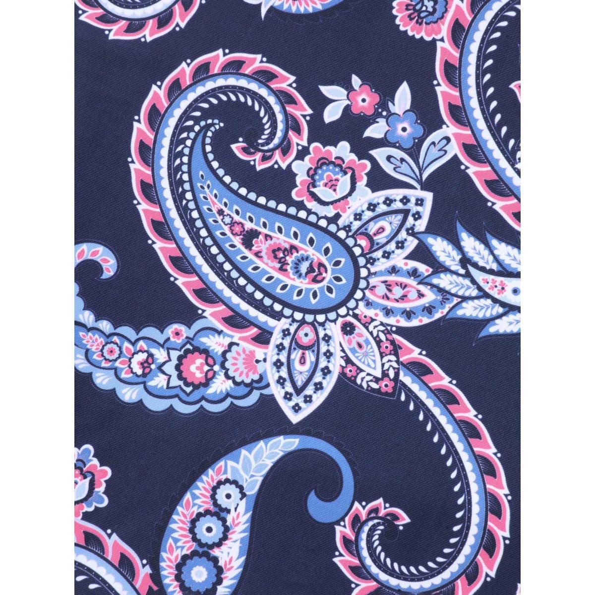 Plus Size Paisley Print Ruched One-Piece Swimsuit Women's Swimwear Indigo Beach Gathered Curve Bathing Suits High stretch One Pieces BloomChic 18-20/2X Product Image