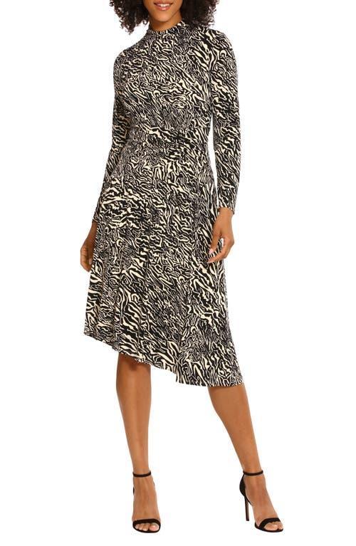 Maggy London Womens Mock Neck Asymmetric-Hem Dress - Charc Product Image