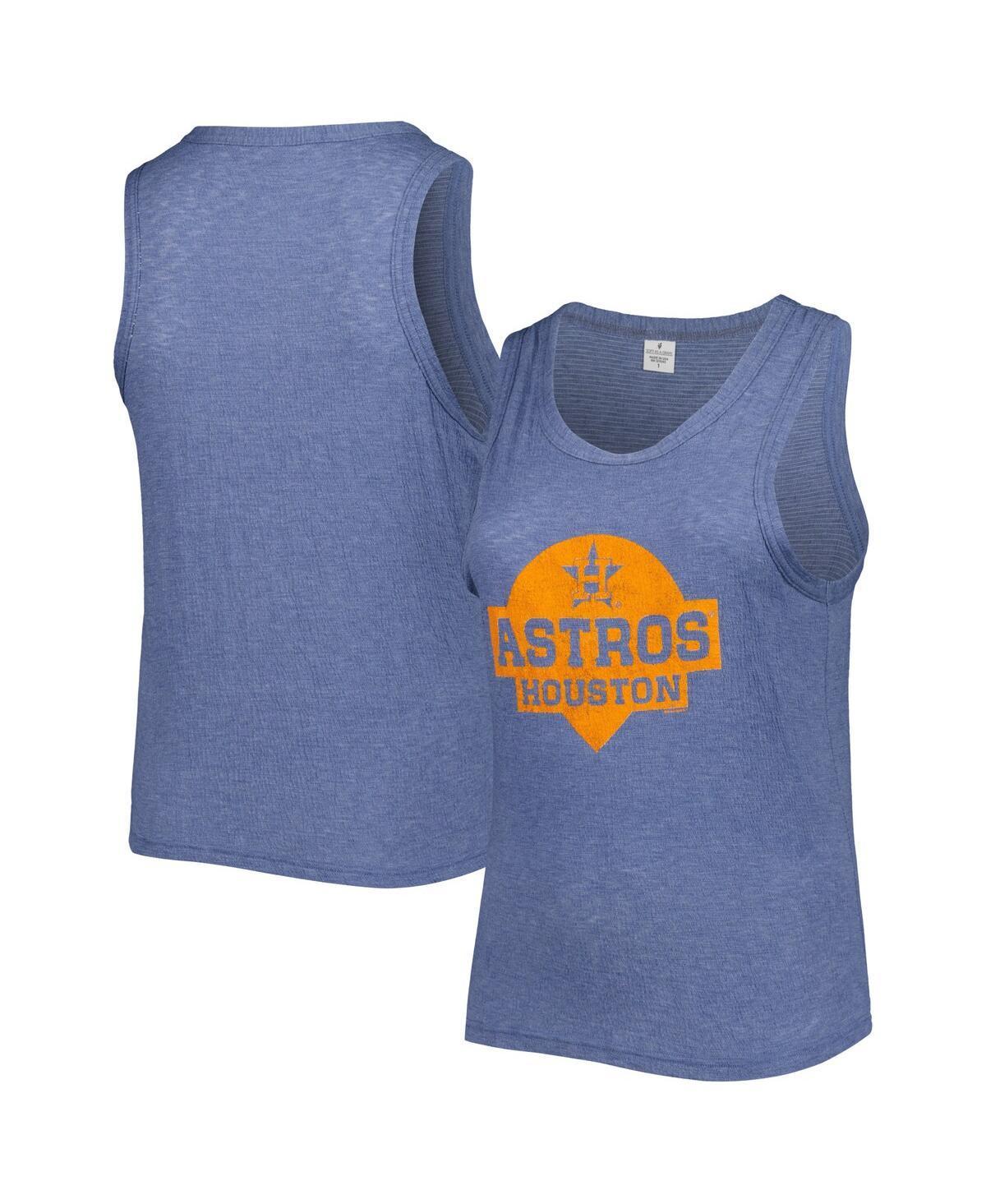 Women's Soft as a Grape Navy Houston Astros Plus Size High Neck Tri-Blend Tank Top, Size: 2XL, Blue Product Image
