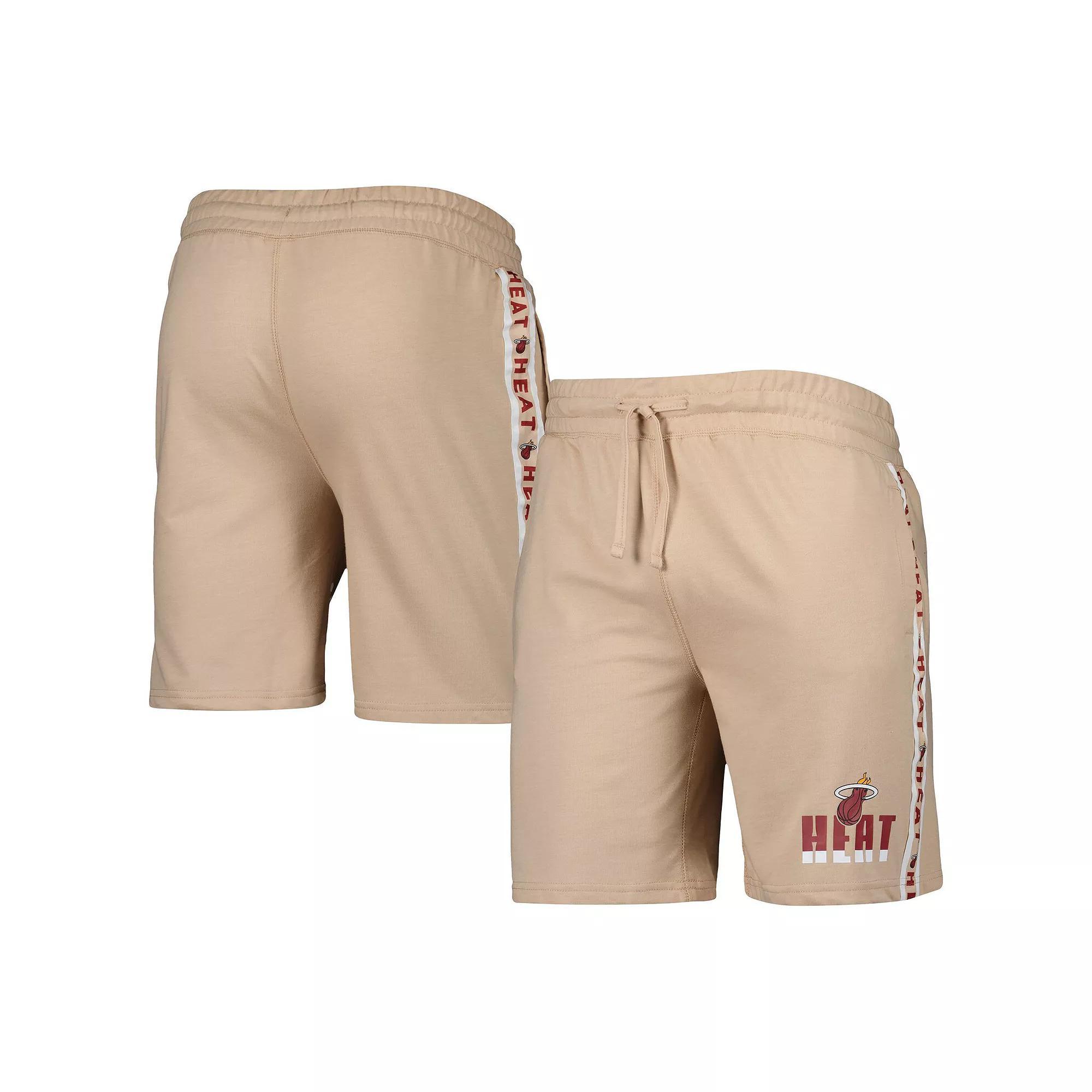 Mens Concepts Sport Tan Miami Heat Stripe Shorts Product Image