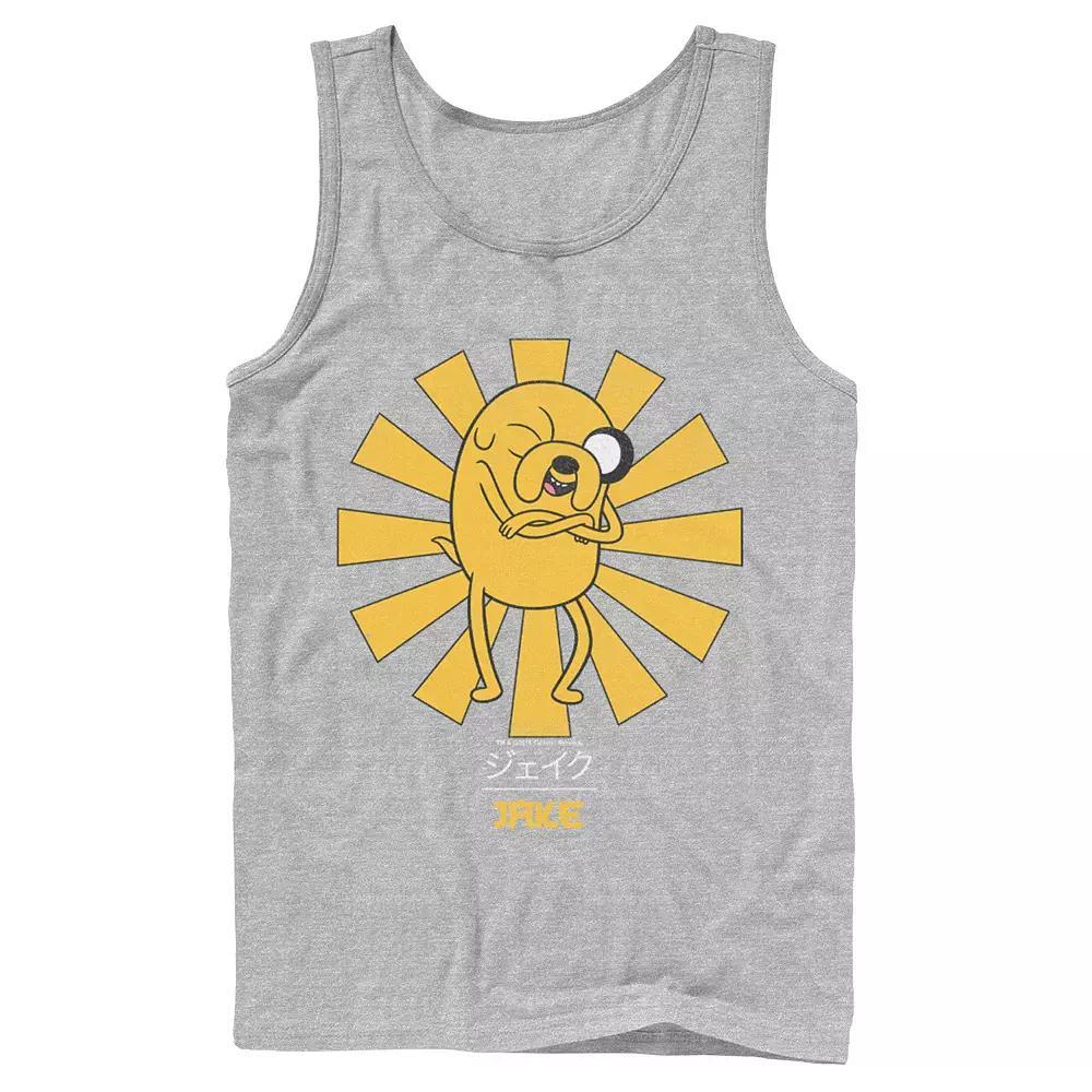 Men's Adventure Time Jake The Dog Kanji Portrait Tank Top, Size: Large, Athletic Grey Product Image
