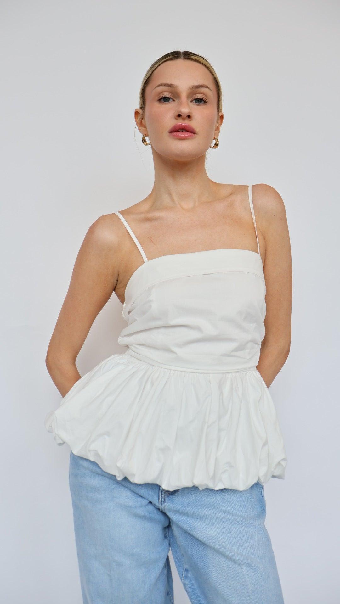 Peplum Bubble Hem Top Product Image
