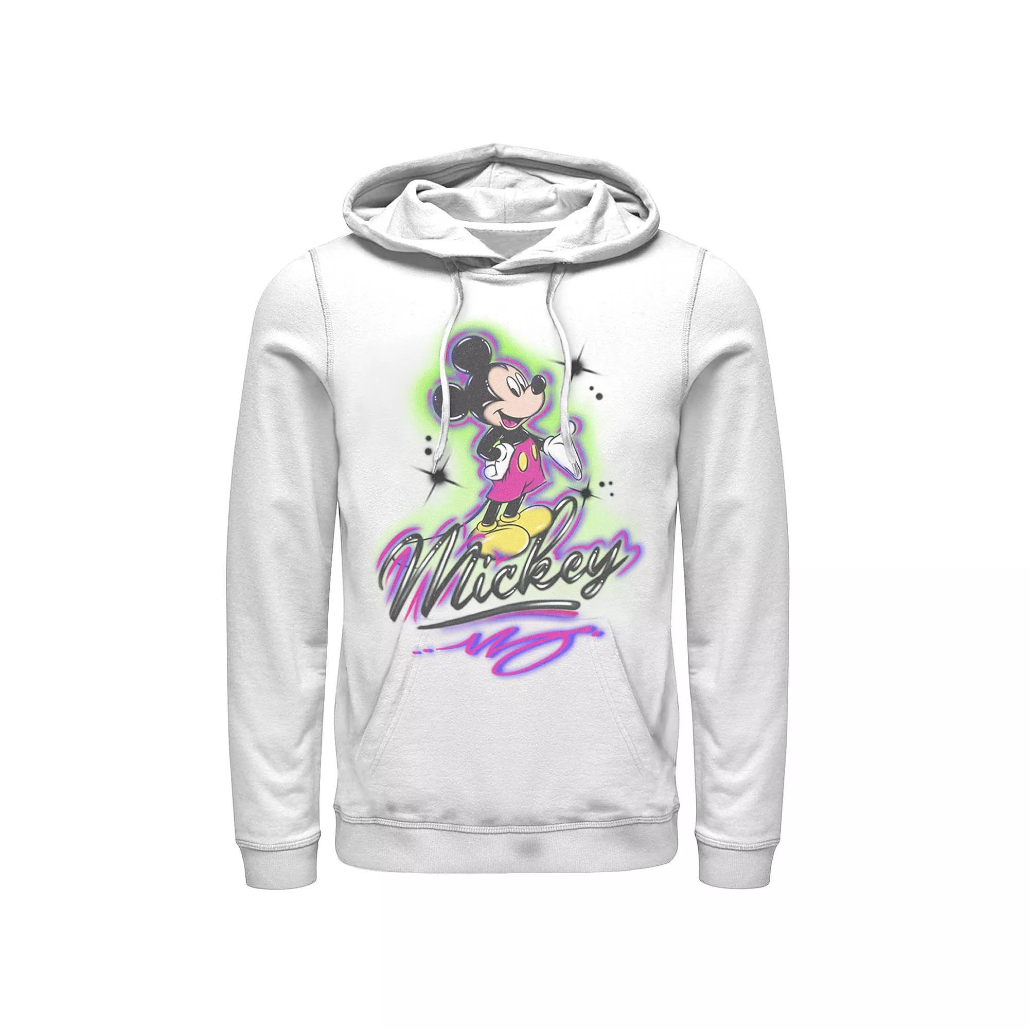 Disney's Mickey And Friends Mickey Mouse Men's Airbrush Portrait Hoodie, Size: Large, White Product Image