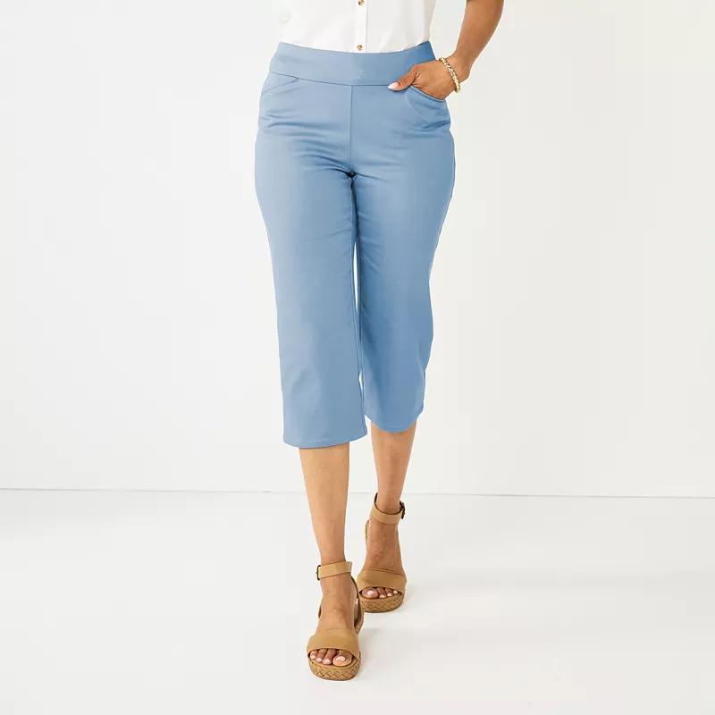 Womens Croft & Barrow Effortless Stretch Capri Pants Genuine Blue Product Image