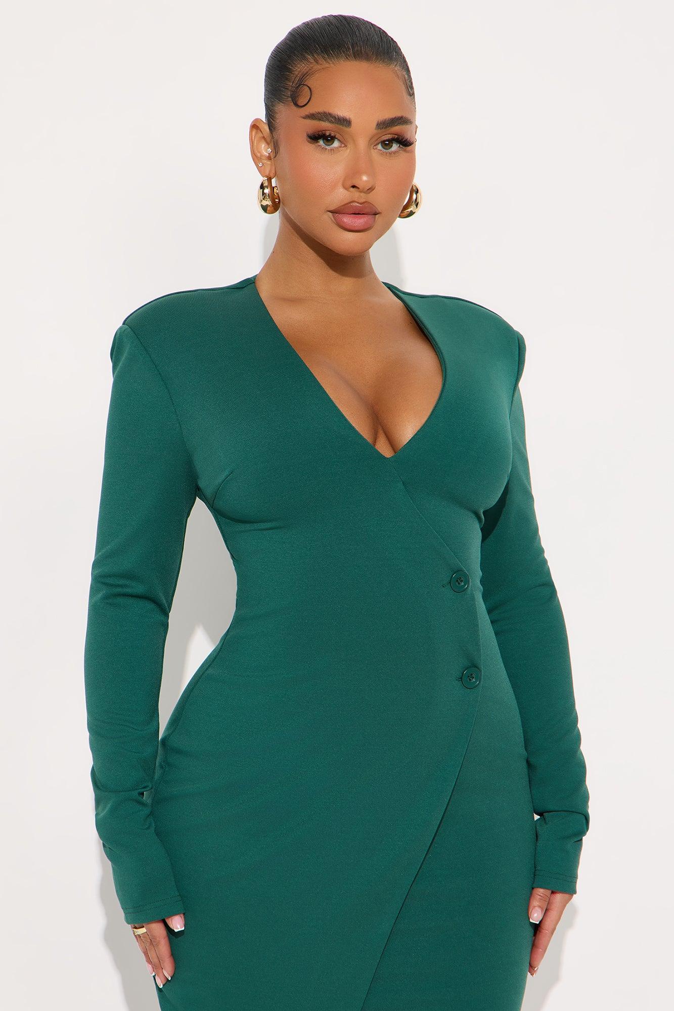 Myla Long Sleeve Midi Dress - Hunter Product Image