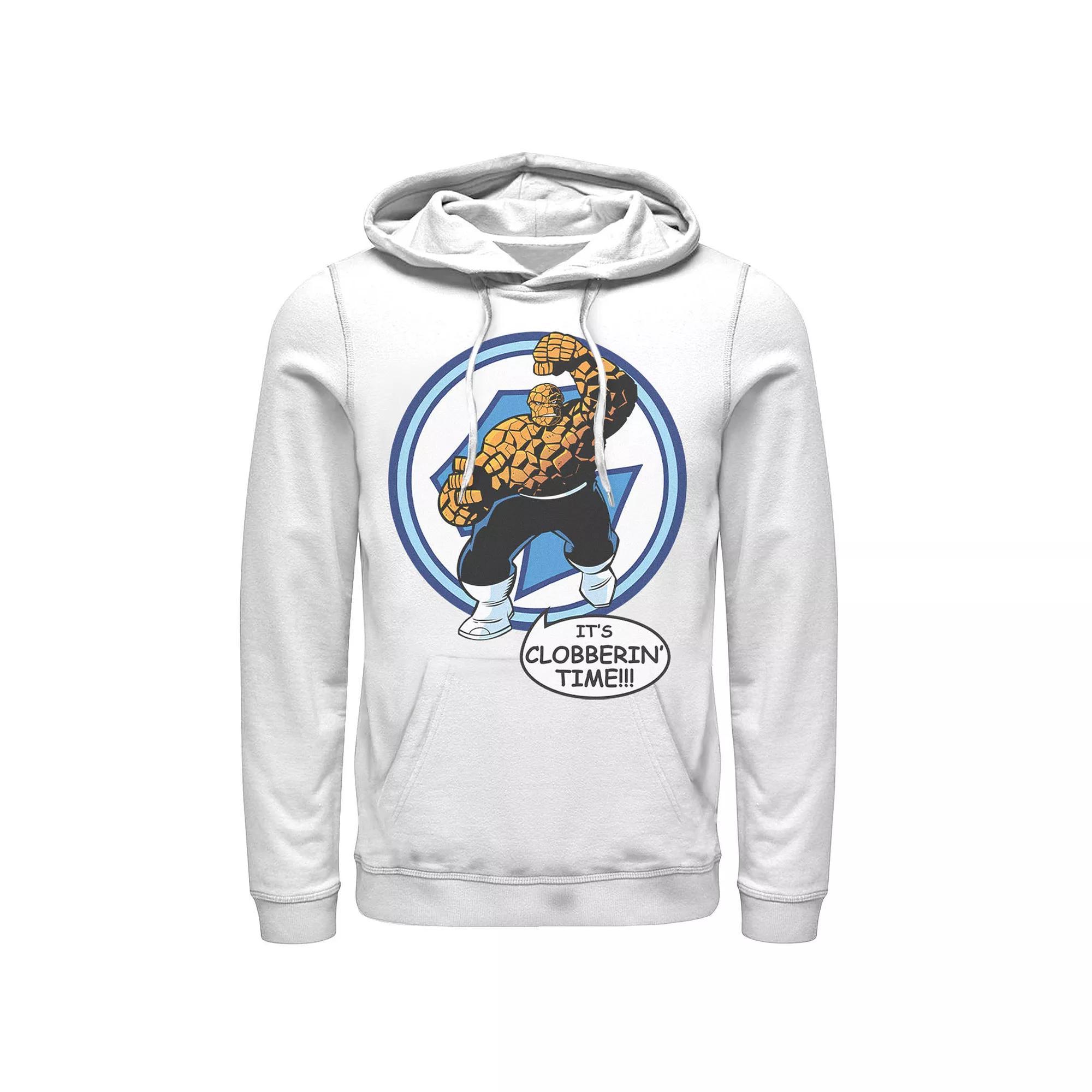Men's Marvel Fantastic Four The Thing Clobberin' Time Circle Hoodie, Size: Large, White Product Image