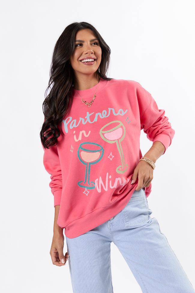 Partners in Wine Light Red Graphic Sweatshirt SALE Product Image
